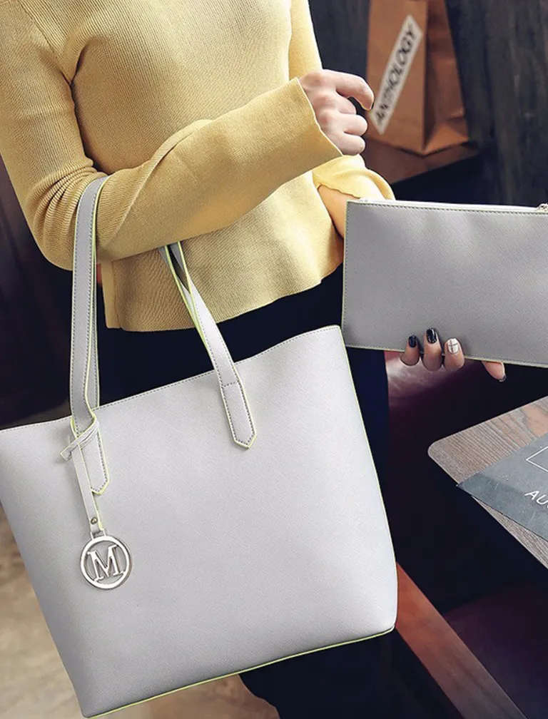 Sequined Letter M Tote Bag