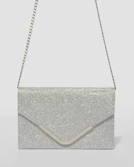 Silver Lila Envelope Clutch Bag