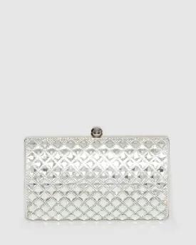 Silver Wedding Crystal Clutch Bag
