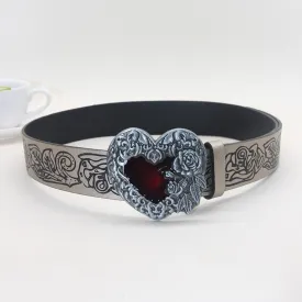 Vintage Punk Style Retro Embossing Love Belt Y2K