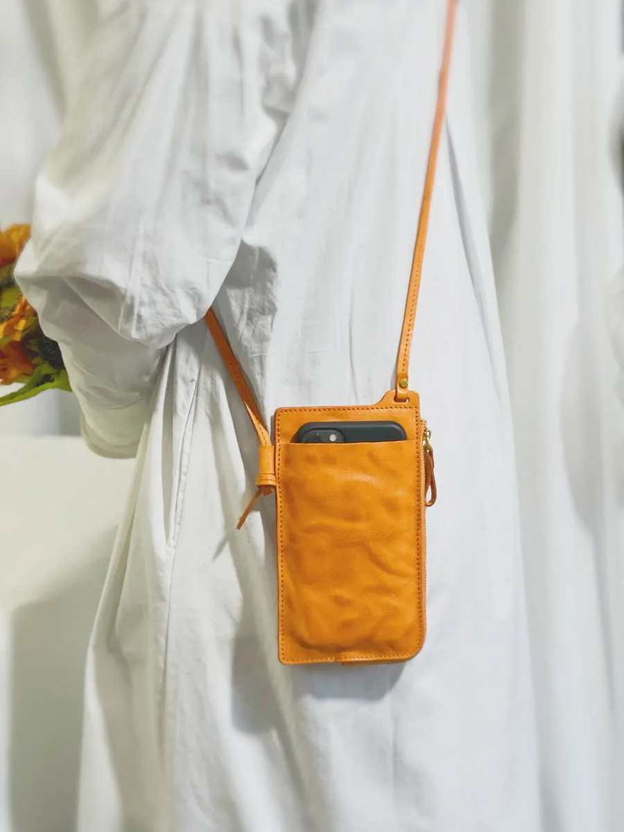 Womens Crossbody Phone Bag Leather Cross Shoulder Bag With Card Slots For Women