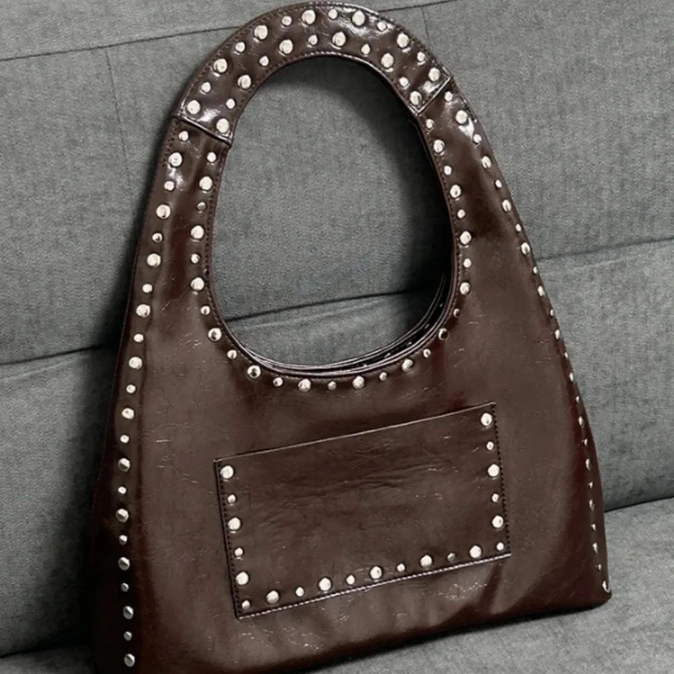 Xena Retro Rivet Studs Shoulder Bag