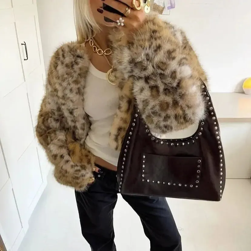 Xena Retro Rivet Studs Shoulder Bag